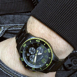 Marc Jacobs Rock Chronograph Black Dial Black Steel Strap Watch for Men - MBM5026