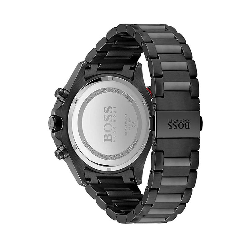 Shop Hugo Boss Globetrotter Black Dial Black Steel Strap Watch for Men - 1513825 in USA