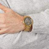 Armani Exchange Banks Chronograph Black Dial Gold Steel Strap Watch For Men - AX1721 Buy Now By Armani Exchange