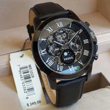 Fossil Grant Automatic Black Dial Black Leather Strap Watch for Men - ME3028 Buy Now By Fossil