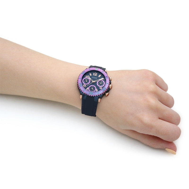 Guess Cosmic Multifunction Blue Dial Blue Silicone Strap Watch For Women - GW0466L2 Buy Now By Guess