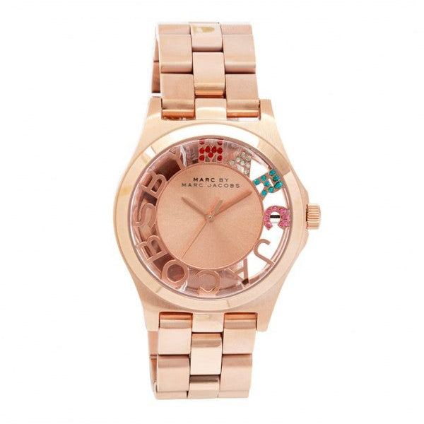 Marc Jacobs Henry Skeleton Rose Gold Dial Rose Gold Steel Strap Watch for Women - MBM3264 Buy Now By Marc Jacobs