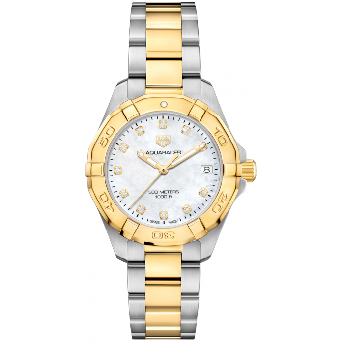Shop Tag Heuer Aquaracer White Mother of Pearl Dial Watch for Women - WBD1322.BB0320 in USA