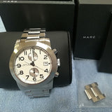 Marc Jacobs Larry Chronograph White Dial Silver Steel Strap Watch for Men - MBM5030 Buy Now By Marc Jacobs