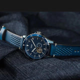 Fossil Crewmaster Sports Automatic Blue Dial Blue Leather Strap Watch for Men - ME3149 Buy Now By Fossil