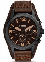 Fossil Nate Chronograph Brown Dial Brown Leather Strap Watch for Men - JR1511 Buy Now By Fossil