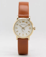 Marc Jacobs Baker White Dial Brown Leather Strap Watch for Women - MBM1317 Buy Now By Marc Jacobs