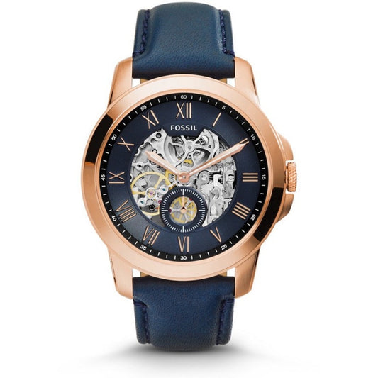 Fossil Grant Automatic Blue Dial Blue Leather Strap Watch for Men - ME3029 Buy Now By Fossil