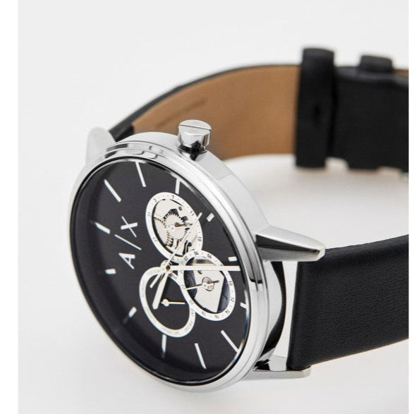Armani Exchange Cayde Chronograph Black Dial Black Leather Strap Watch for Men - AX2745 Buy Now By Armani Exchange