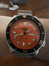Seiko 5 Sports Automatic Orange Dial Silver Steel Strap Watch For Men - SRPD59K1 Buy Now By Seiko