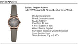 Emporio Armani Gianni T Bar Quartz Gray Dial Gray Leather Strap Watch For Women - AR1727 Buy Now By Emporio Armani