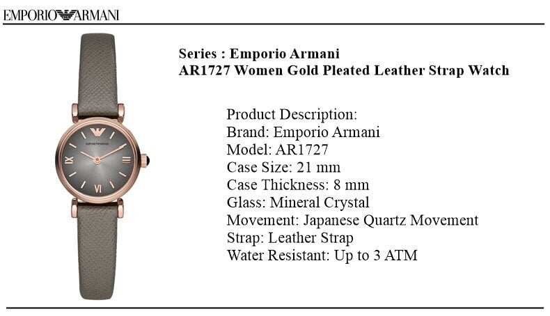 Emporio Armani Gianni T Bar Quartz Gray Dial Gray Leather Strap Watch For Women - AR1727 Buy Now By Emporio Armani