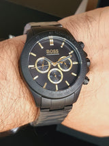Hugo Boss Ikon Black Dial Black Steel Strap Watch for Men - 1513278 Buy Now By Hugo Boss