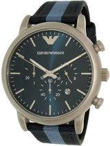 Emporio Armani Luigi Chronograph Quartz Blue Dial Blue Nylon Strap Watch For Men - AR1949 Buy Now By Emporio Armani
