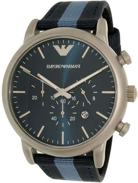 Emporio Armani Luigi Chronograph Quartz Blue Dial Blue Nylon Strap Watch For Men - AR1949 Buy Now By Emporio Armani