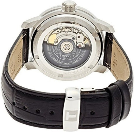Tissot Automatics III Day Date Black Dial Black Leather Strap Watch For Men - T065.430.16.051.00 Buy Now By Tissot