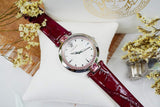 Versace Olympo Crystal Gleam White Dial Purple Leather Strap Watch for Women - VAN010016 Buy Now By Versace