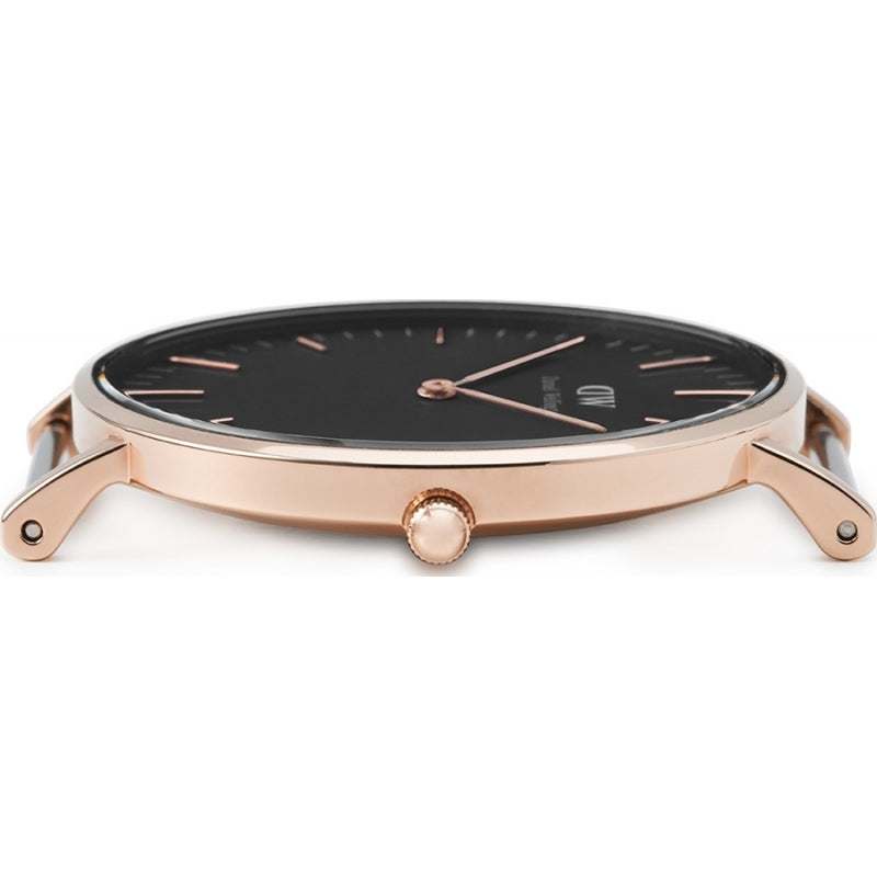 Daniel Wellington Classic Sheffield Black Dial Black Leather Strap Watch For Women - DW00100139 Buy Now By Daniel Wellington