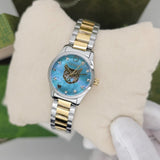 Gucci G Timeless Quartz Mother of Pearl Blue Dial Two Tone Steel Strap Watch For Women - YA1265011 Buy Now By Gucci