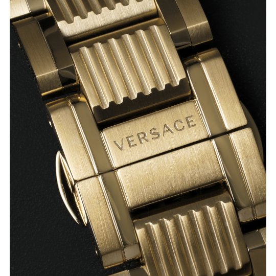 Versace Greca Action Chronograph Black Dial Gold Steel Strap Watch For Men - VE3J00622 Buy Now By Versace