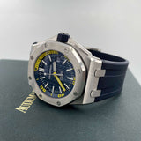 Audemars Piguet Royal Oak Offshore Diver Blue Dial Blue Rubber Strap Watch for Men - 15710ST.OO.A027CA.01