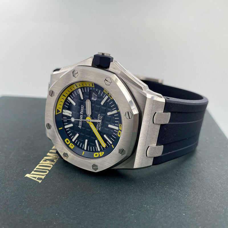 Audemars Piguet Royal Oak Offshore Diver Blue Dial Blue Rubber Strap Watch for Men - 15710ST.OO.A027CA.01