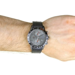 Hugo Boss Rafale Chronograph Grey Dial Black Leather Strap Watch For Men - HB1513445 Buy Now By Hugo Boss