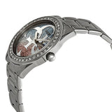 Guess G Twist Diamonds Purple Dial Black Steel Strap Watch For Women - W1201L4 Buy Now By Guess