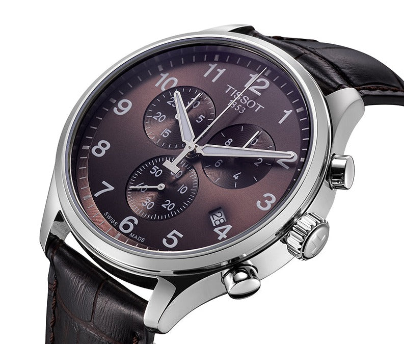 Tissot T Sport Chrono XL Classic Brown Dial Brown Leather Strap Watch For Men - T116.617.16.297.00 Buy Now By Tissot