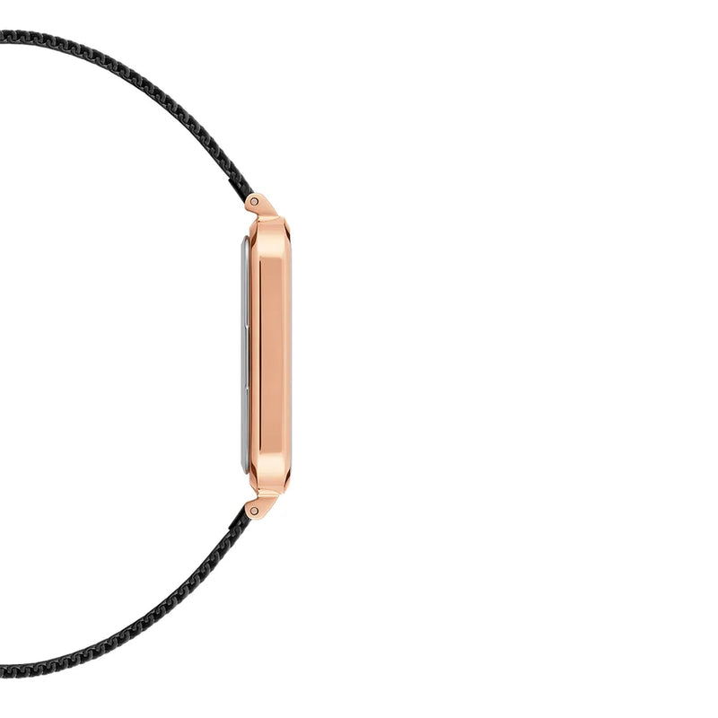 Daniel Wellington Quadro Pressed Ashfield Black Dial Black Mesh Strap Watch for Women - DW00100467 Buy Now By Daniel Wellington