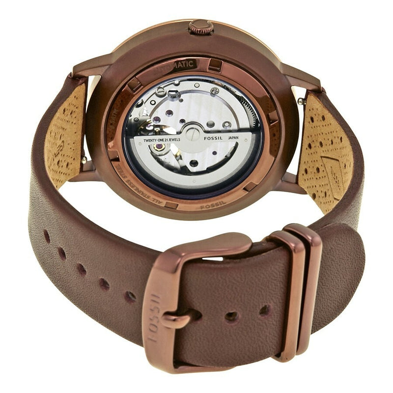 Fossil Vintage Muse Automatic Skeleton Maroon Dial Maroon Leather Strap Watch for Women - ME3137 Buy Now By Fossil