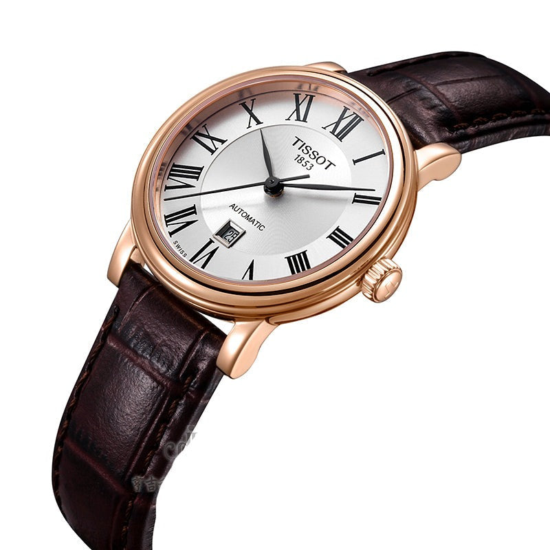 Tissot T Classic Carson Premium White Dial Brown Leather Strap Watch for Women - T122.207.36.033.00 Buy Now By Tissot