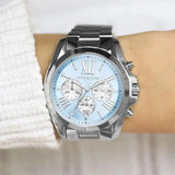 Michael Kors Bradshaw Chronograph Blue Dial Silver Steel Strap Watch For Women - MK6099 Buy Now By Michael Kors