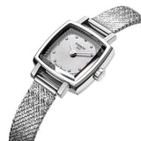 Shop Tissot Lovely Square Silver Dial Silver Mesh Bracelet Watch For Women - T058.109.11.036.00 in USA