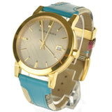 Burberry Heritage Gold Dial Blue Leather Strap Watch for Women - BU9112 Buy Now By Burberry