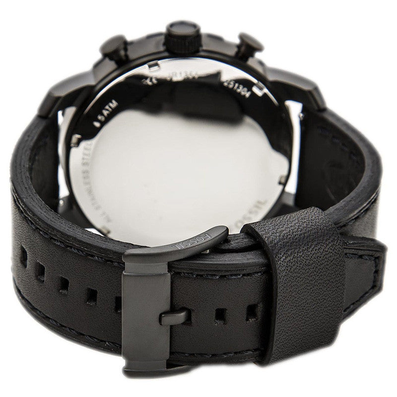 Fossil Nate Chronograph Black Dial Black Leather Strap Watch for Men - JR1354 Buy Now By Fossil
