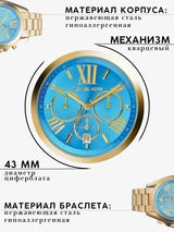 Michael Kors Bradshaw Chronograph Blue Dial Gold Steel Strap Watch For Women - MK5975 Buy Now By Michael Kors