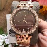 Michael Kors Darci Brown Dial Rose Gold Stainless Steel Strap Watch for Women - MK3217 Buy Now By Michael Kors