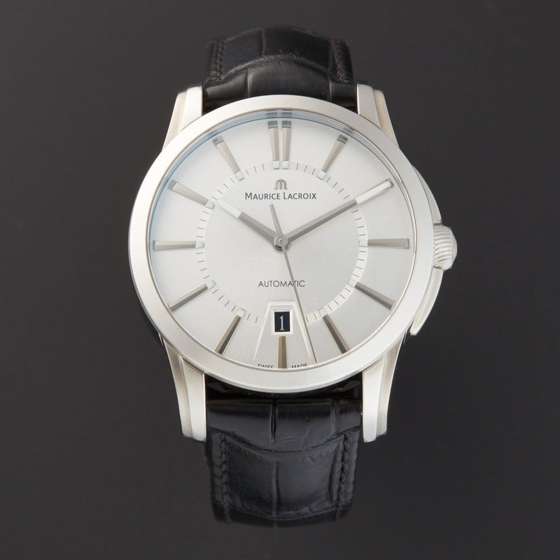 Maurice Lacroix Pontos Silver Dial Black Leather Strap Watch For Men - PT6148-SS001-131 Buy Now By Maurice Lacroix