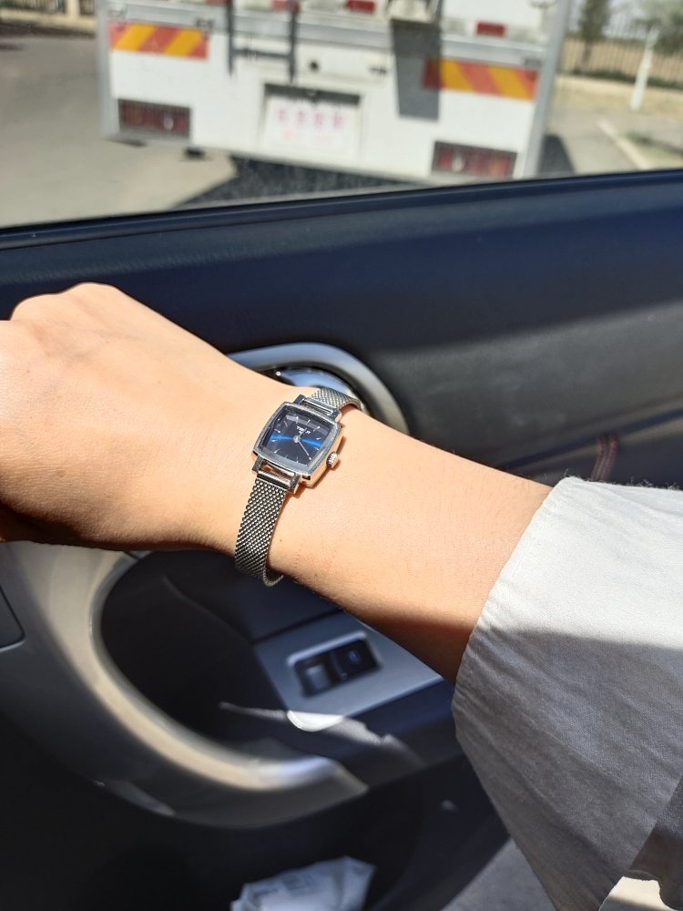 Shop Tissot Lovely Square Blue Dial Silver Mesh Bracelet Watch For Women - T058.109.11.041.00 in USA