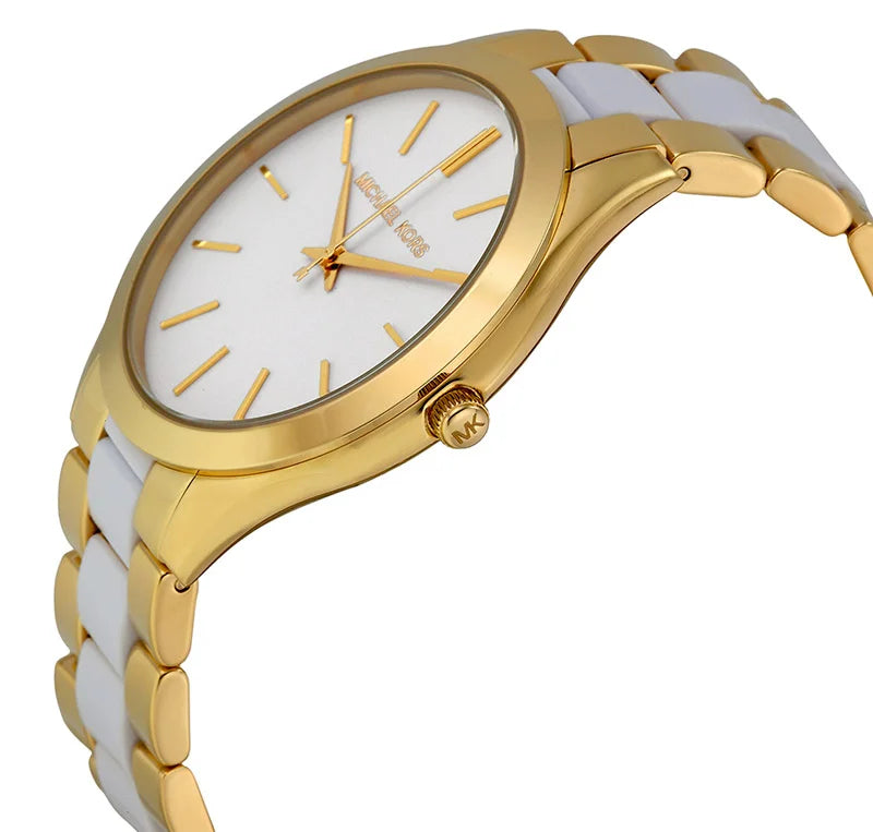 Michael Kors Slim Runway Quartz White Dial Two Tone Steel Strap Watch For Women - MK4295 Buy Now By Michael Kors