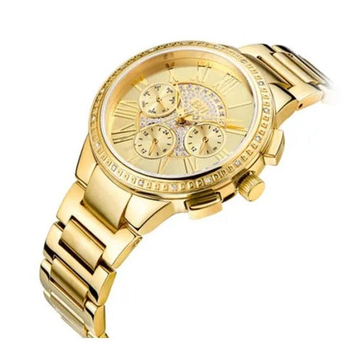 Shop Guess Analog Chronograph Gold Dial Gold Steel Strap Watch for Men - W0075G5 in USA