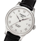 Tissot T Classic Le Locle Automatic Silver Dial Black Leather Strap Watch For Men - T41.1.423.33