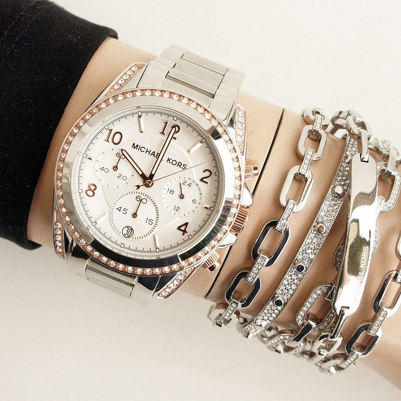 Michael Kors Blair Chronograph Silver Dial Silver Steel Strap Watch for Women - MK5459 Buy Now By Michael Kors