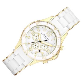 Marc Jacobs Rock Chronograph White Dial White Silicone Strap Watch for Women - MBM2546 Buy Now By Marc Jacobs