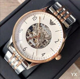 Emporio Armani Meccanico White Dial Two Tone Steel Strap Watch For Men - AR1921 Buy Now By Emporio Armani