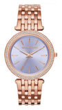 Michael Kors Darci Purple Dial Rose Gold Steel Strap Watch for Women - MK3400