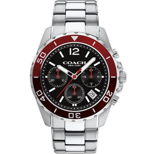 Coach Kent Black Dial Silver Steel Strap Watch for Men - 14602556