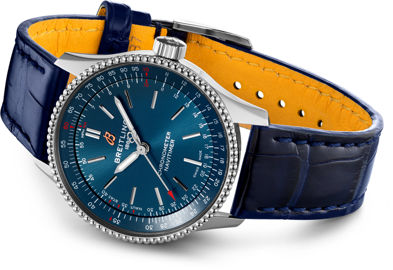 Breitling Navitimer Automatic 35 Blue Dial Blue Leather Strap Watch for Men - A17395161C1P1