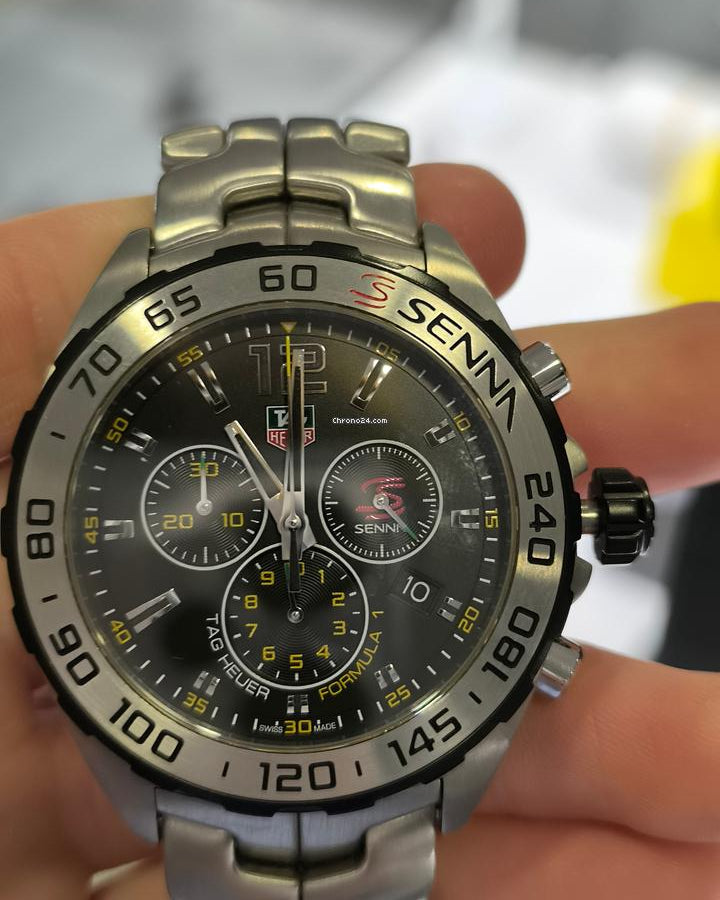 Shop Tag Heuer Formula 1 Senna Limited Edition Chronograph Black Dial Silver Steel Strap Watch for Men - CAZ1013.BA0883 in USA